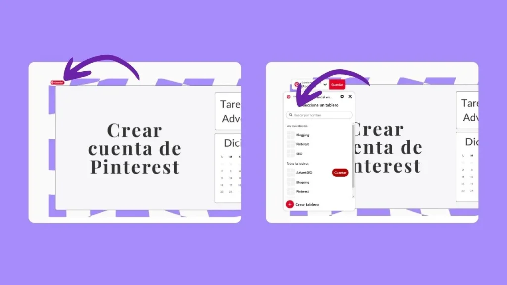 Como compartir imágenes con la extensión de Pinterest