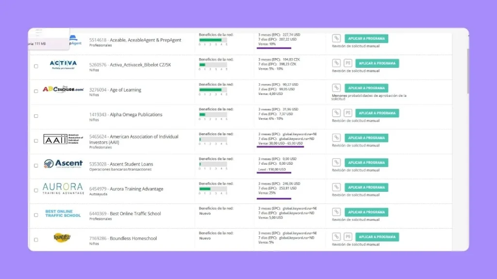 Programa de afiliación CJ