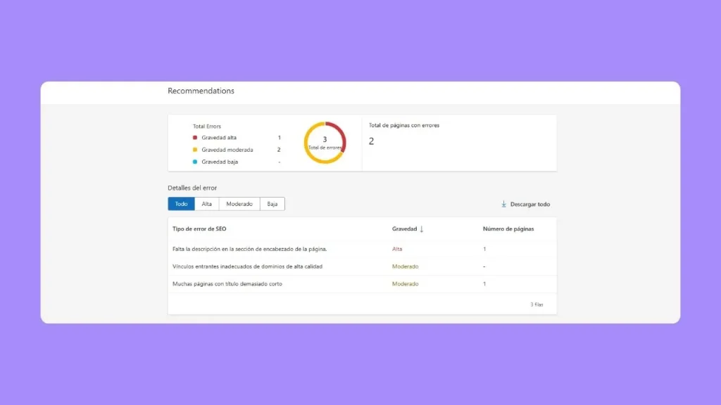 Recomendaciones de Bing Webmaster Tools