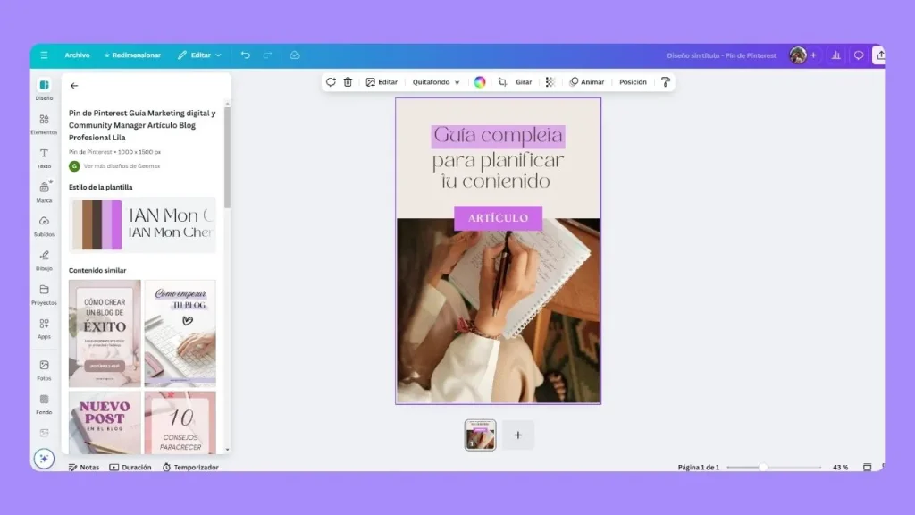 Crear y subir pins a Pinterest
