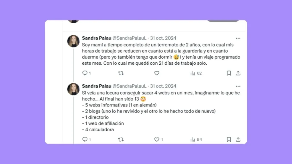 Tweet donde cuento la realidad del Nichoctober